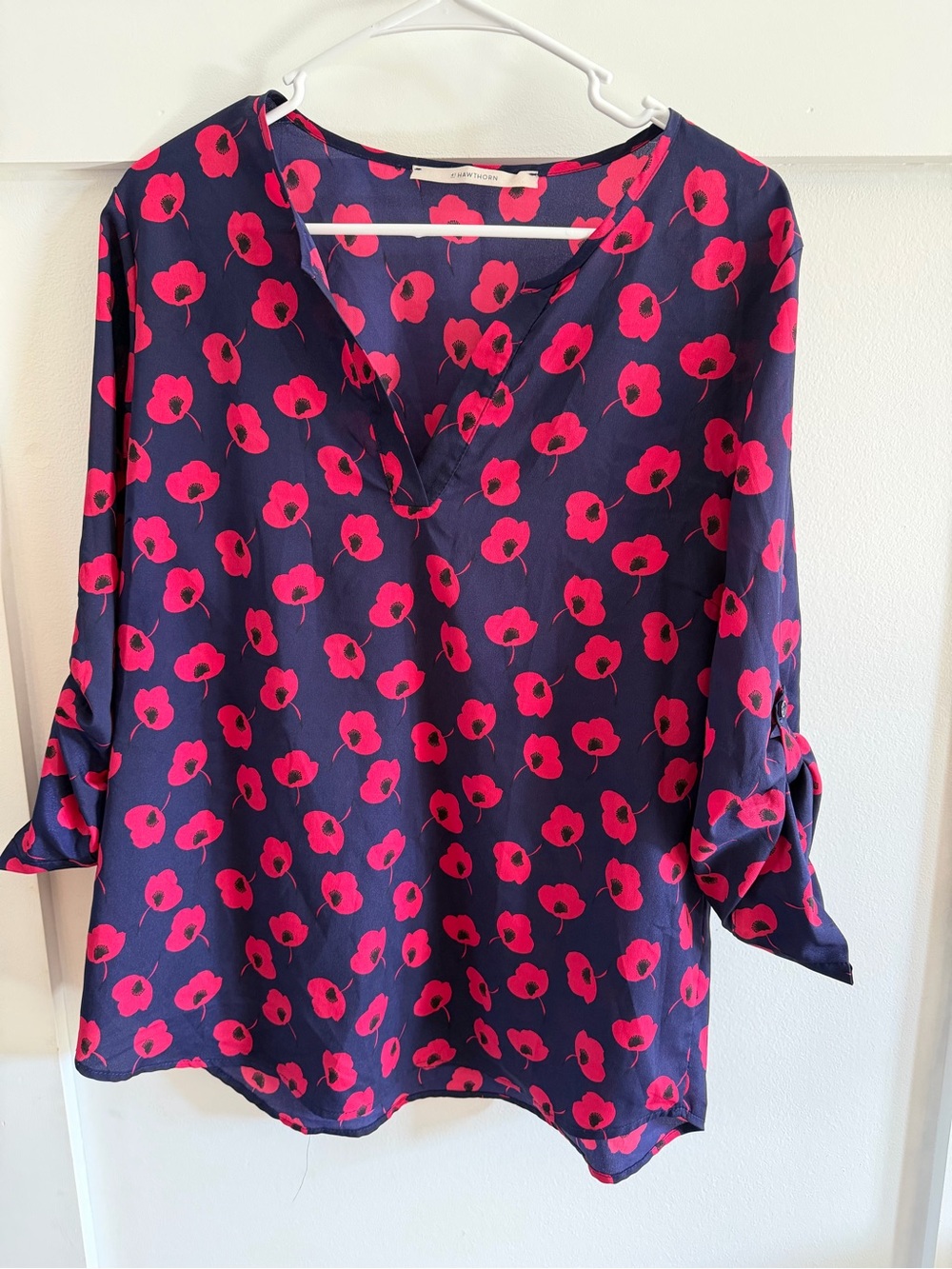 41 Hawthorn Navy Tunic with Pink Floral Print